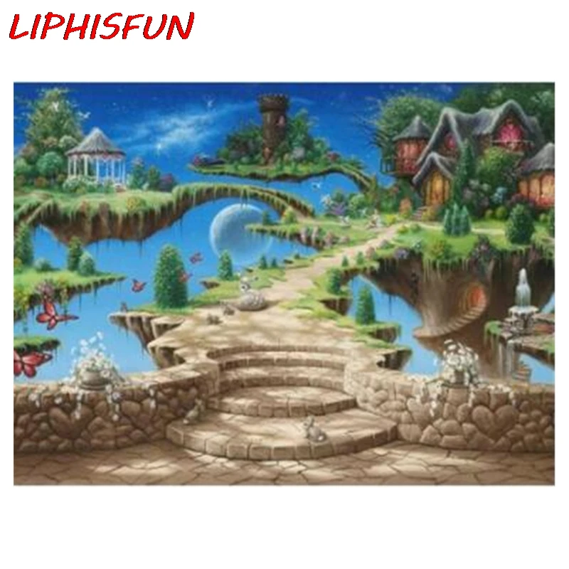 LIPHISFUN полная дрель алмазная живопись ручная вышивка крестиком Стразы