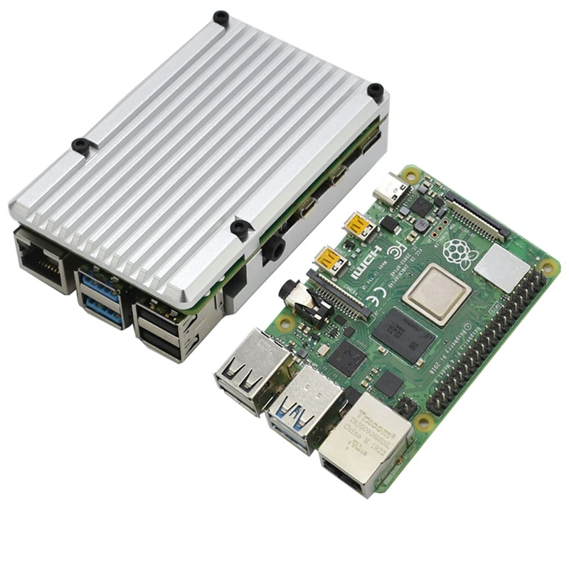 Для Raspberry Pi 4B 4G ram DIY Kit Поддержка 2,4/5,0 GHz Wi-Fi Bluetooth 5,0 с защитным корпусом из алюминиевого сплава с ЧПУ охлаждающий вентилятор