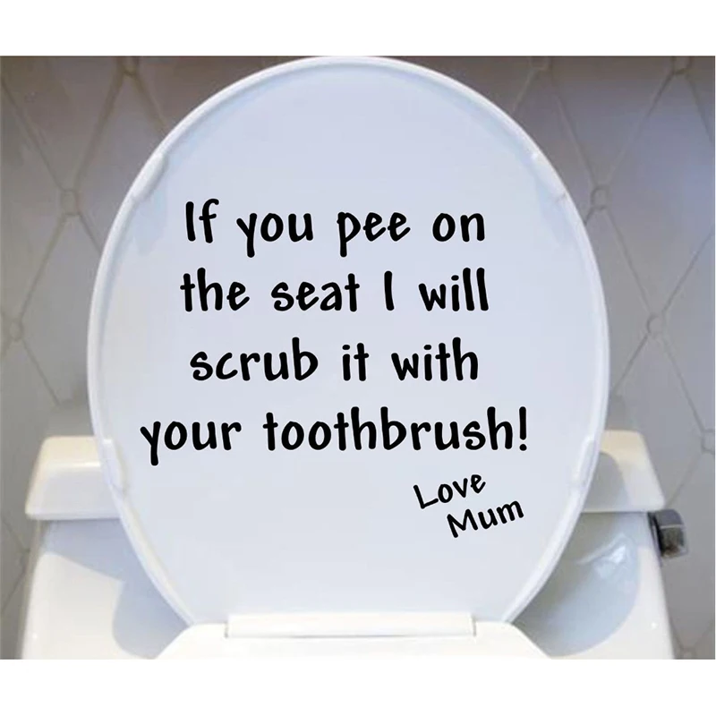 2020 IF YOU PEE ON THE SEAT Funny Toilet lid wall stickers Removable Unique Decals Decoration Creative Washing Room Decorations