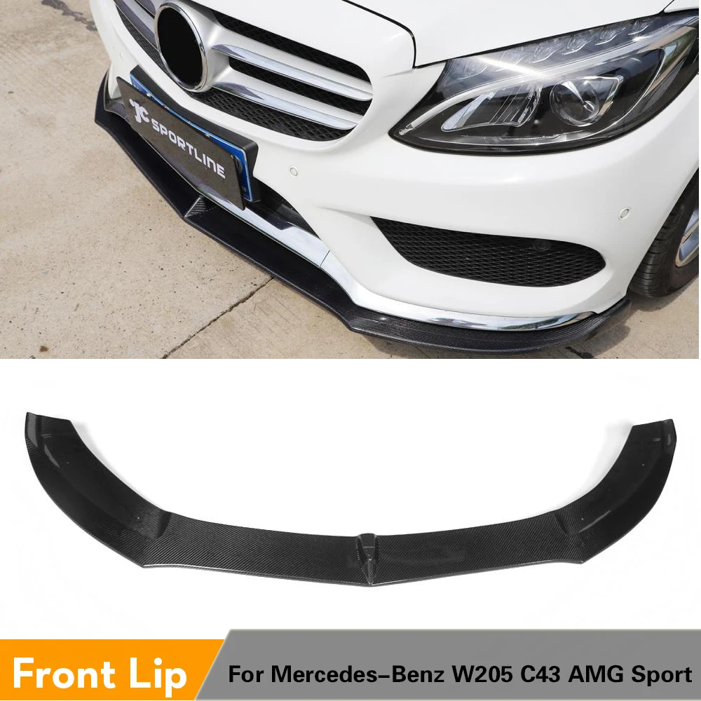 Карбоновое волокно передний бампер спойлер для Benz C Class W205 спортивный только 2015 2017