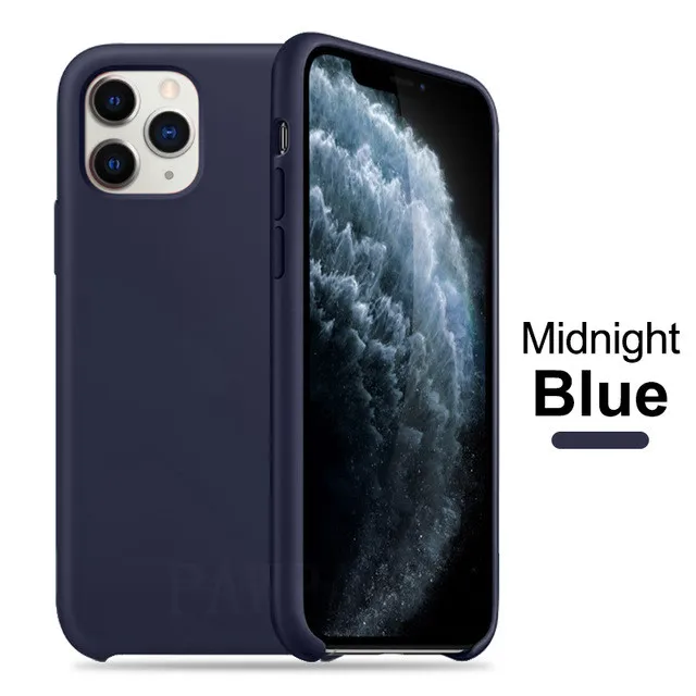 Midnight Blue Официальный силиконовый чехол для iphone Xs max XR X 7 8 6 6S Plus XS X роскошный чехол с логотипом для iphone 11 Pro Max задняя крышка - Цвет: Midnight Blue
