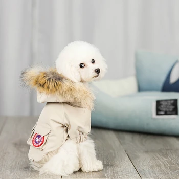 

Winter Dog Coat Jacket Fur Collar Pet Clothes For Small Medium Dogs Costume Warm Puppy Outfit Chihuahua Pug Pitbull Clothing