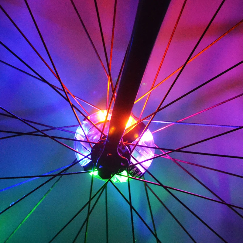 Bike Wheel Hub Warning Light Waterproof Decorative LED Flashing Light Outdoor Safety Accessories