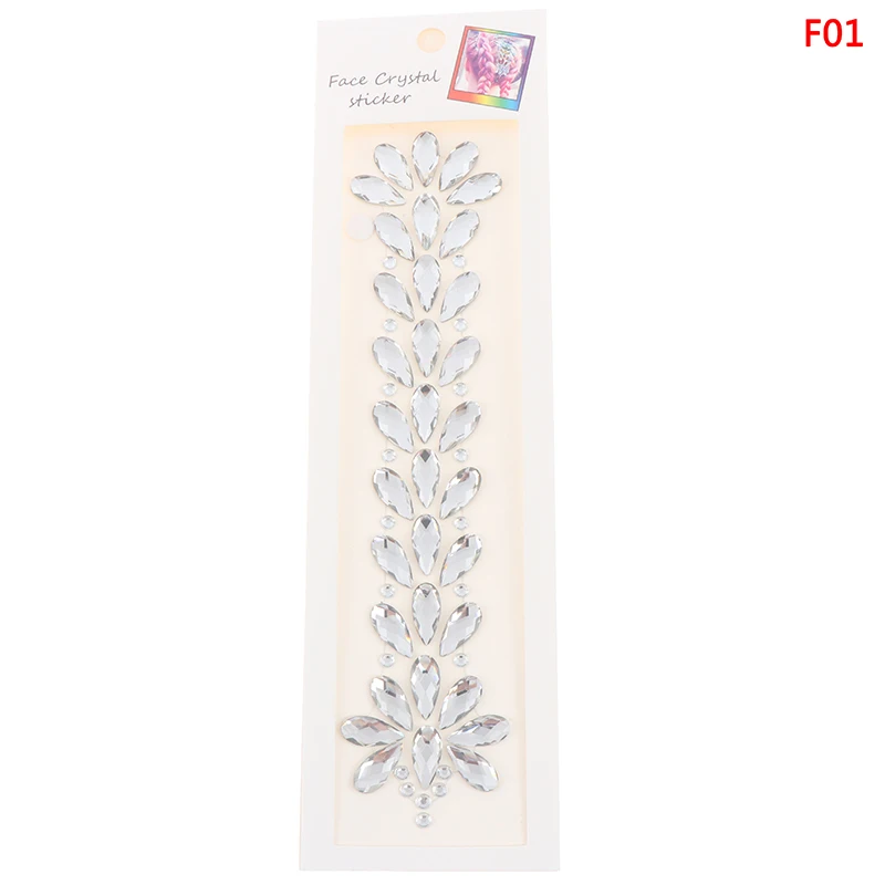 Forehead Headpiece Hair Glitter Face Body Gems Shiny Sticker 3D Crystal Stickers Temporary Tattoo Stickers