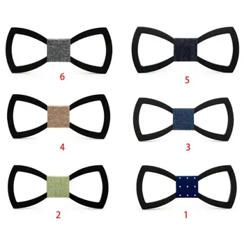 

Mens Handmade Wooden Hollow Out Engraved Bow Tie Groom Marry Groomsmen Wedding Party Carved Knotted Vintage Necktie