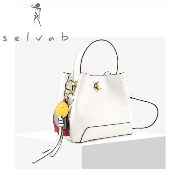 

2019 new leather handbags European and American fashion bucket bag Korean version of the wild large-capacity shoulder bag