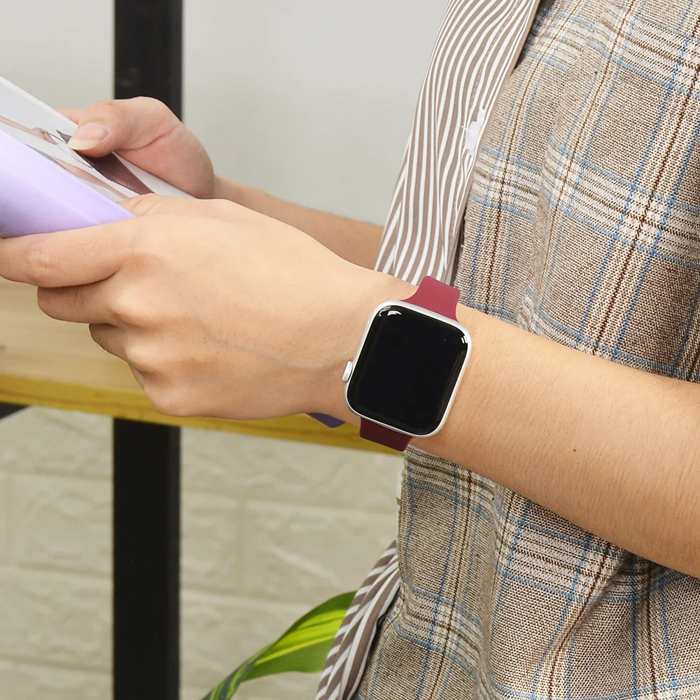 Ремешок для Apple Watch 38 мм 42 мм iWatch 4 5 ремешок 44 мм 40 мм спортивный силиконовый браслет correa Apple watch 4 3 2 1 Аксессуары