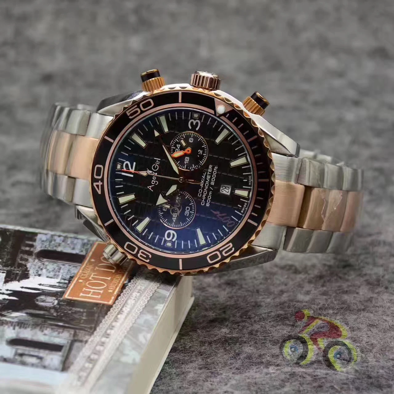 

Luxury Brand New 007 Men Watch Ceramic Rose Gold Silver Stainless Steel Black White Blue Chronograph Sapphire Stopwatch Limited