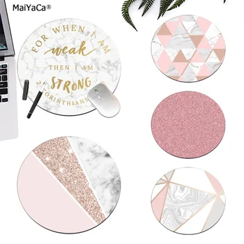 

Maiyaca High Quality Pink Rose Gold Marble High Speed New round Mousepad Anti-Slip Laptop PC Mice Pad Mat gaming Mousepad
