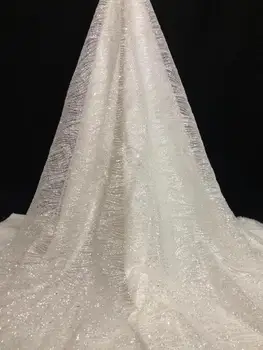 

JOY-22625 silver color giliter Embroidery African Nigerian Guipure Lace Fabric with glitter Nigerian Guipure Lace Fabric