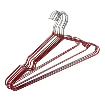 

10 pcs/lot Children Adult Non-Slip Metal Shirt Trouser Hook Hangers Coat Hanger Clothes Accessories Rack (Red)