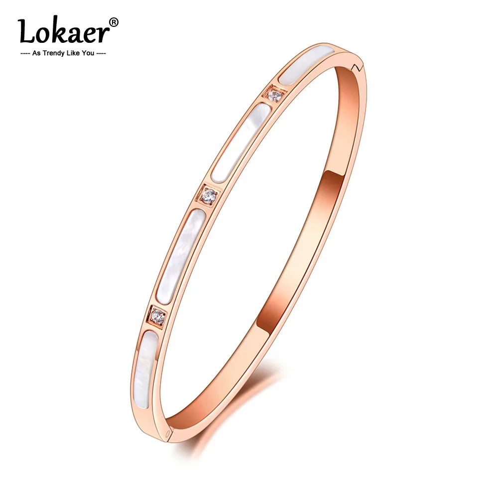 Браслеты Lokaer B20185 женские Роскошные браслеты-манжеты из нержавеющей стали с