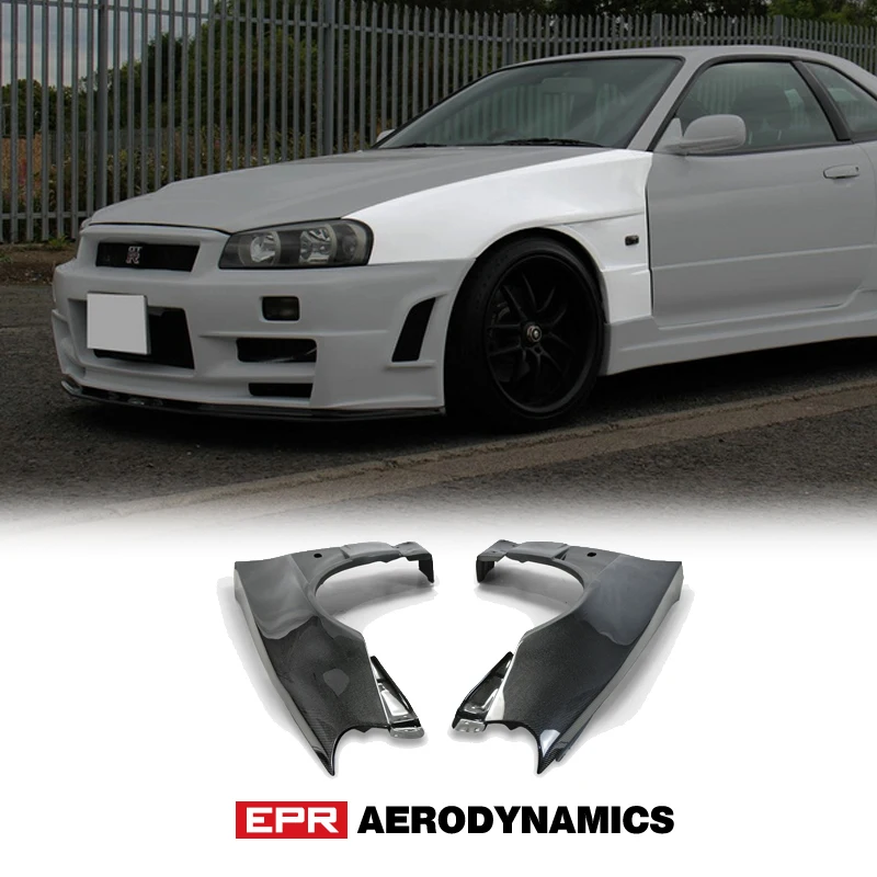 Для Nissan Skyline R34 GTR BNR34 BV2 стиль углеродное волокно переднее вентилируемое крыло
