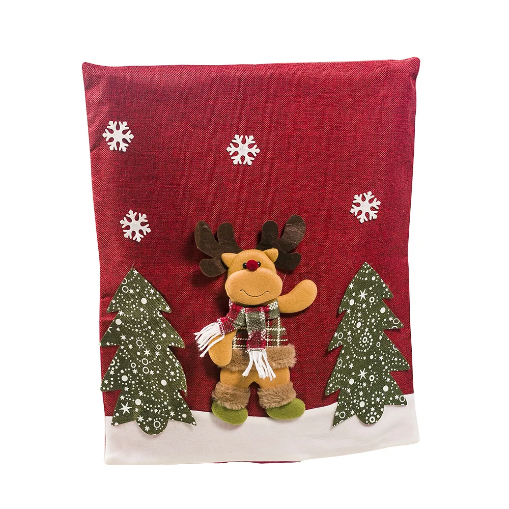 New Christmas Decorative Fabric 3D Christmas Elk Doll Chair Set Felt Christmas Dinette Decoration