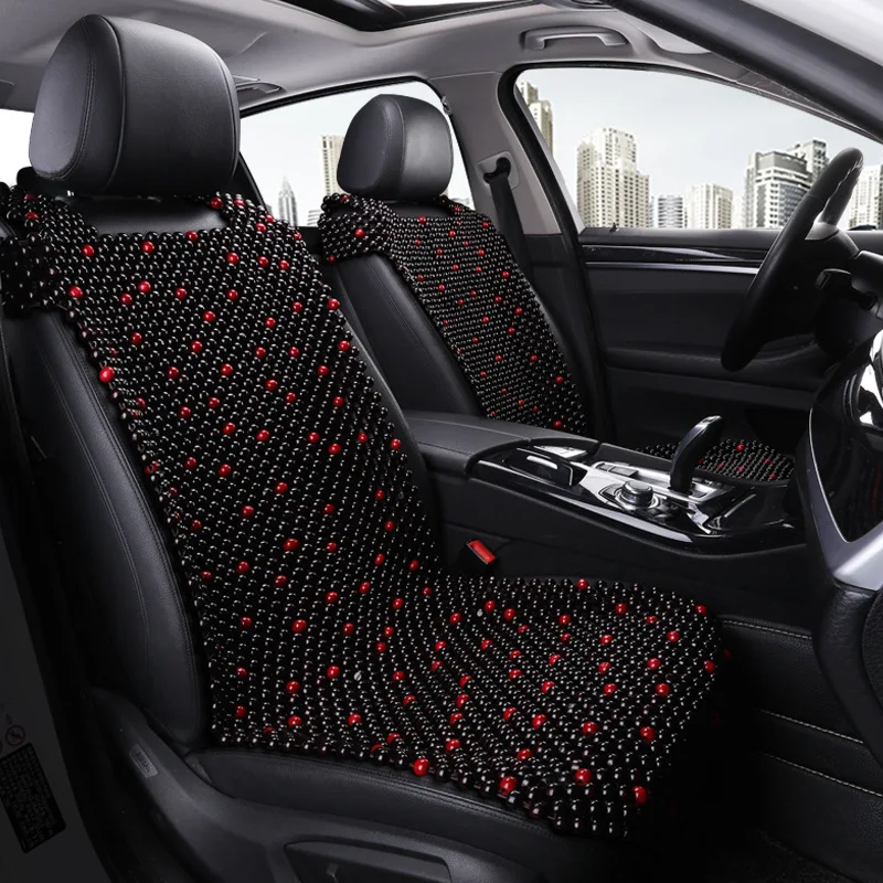 

New Style Summer Wooden Bead Automobile Seat Cushion General Car Mats Have Back Monolithic Seat Cushion Breathable Insulated Woo