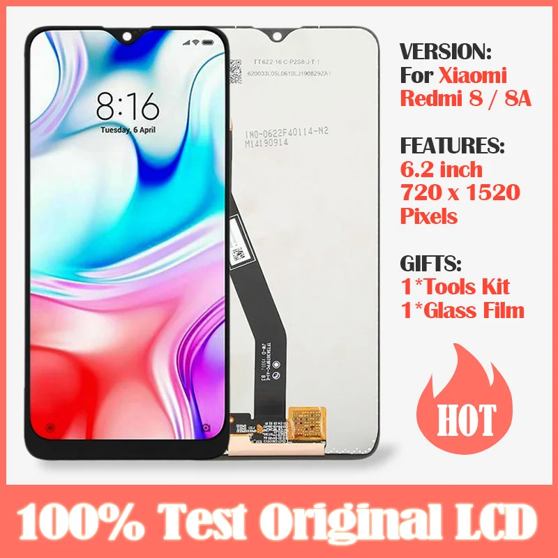 6 22 &quot Оригинальный ЖК дисплей для Xiaomi Redmi 8A 8 + кодирующий преобразователь