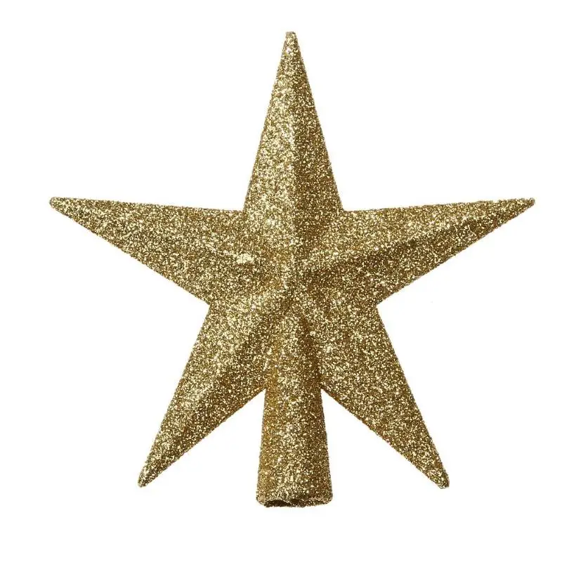 11cm Gold Navidad Рождественская Елка Топ блестящие звезды топперы кулон Рождественская елка украшения украшение для дома Новогодний продукт - Цвет: 11cm Gold