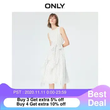 

ONLY Women's Letter Print Cinched Waist Irregular Dress | 119107590