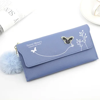 

2020 Butterfly Women Wallet Wrist Handle Phone Case Long Section Money Pocket Pouch Handbag Women's Purse Card Holders