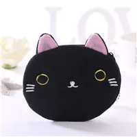 Plush coin purse key card holder Plush cute cat lady coin purse ID card holder car key case USB cable earphone bag