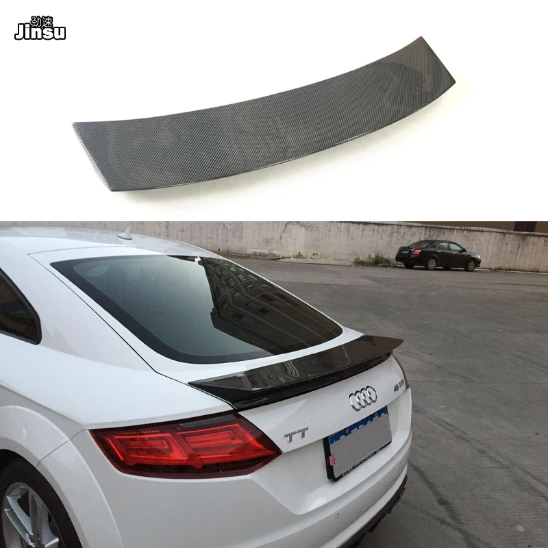Balance it style real carbon fiber rear trunk lip for Audi TT- TT MK3 sport styling spoiler wing(stick on