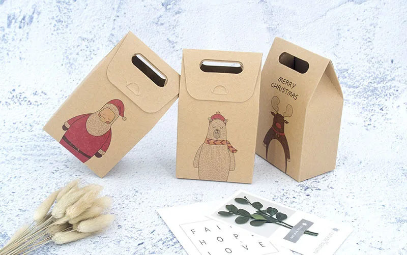 

20pc Merry Christmas Packaging Candy Box Party Cake Dessert Paper Box Festival Gift Wrap Christmas eve apple Box
