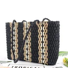 Женская квадратная соломенная сумка модные ручного плетения сумки для женщин клатч сумка женская богемная Разноцветные сумки