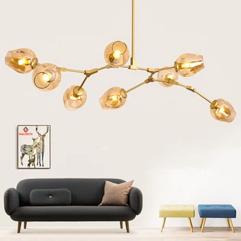 

Nordic Glass LED Chandelier Lighting Modern Chandelier LOFT for Living Room Bedroom Hanging Lamp Ball Kitchen Luminaire Luster