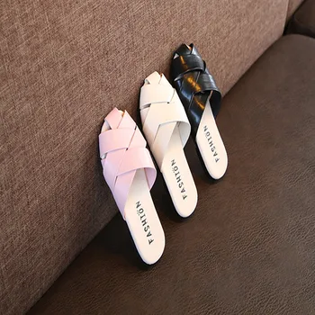 

Girls flip flop No toe Sandals Artificial leather Rubber sole Non-slip fashion Flip-flops Princess shoes