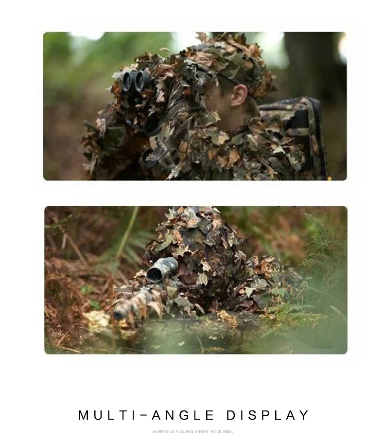 Военная Тактическая камуфляжная кепка с бионическим листом, армейская охотничья шапка, снайперская Скрытая охотничья Кепка с листьями джунглей