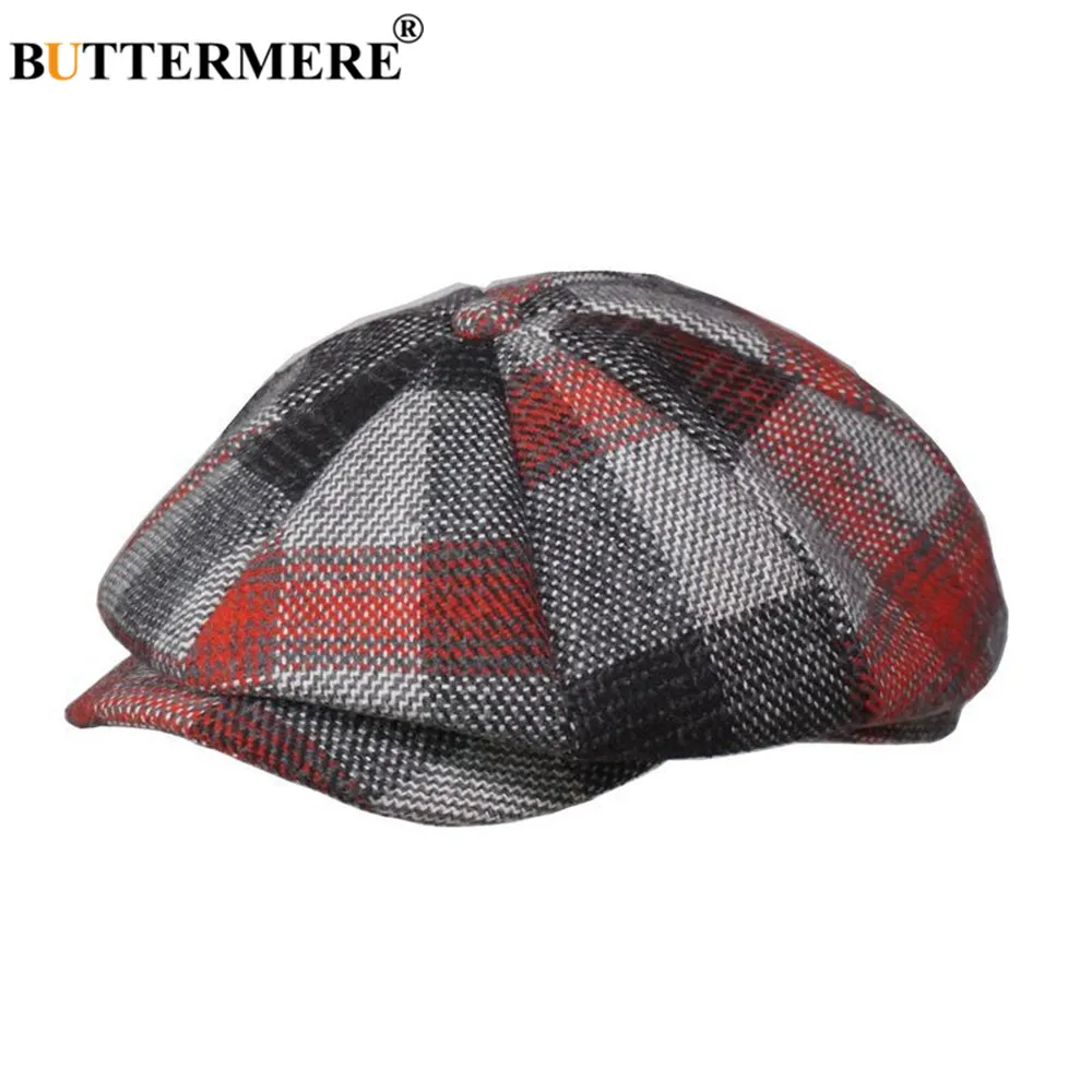 BUTTERMERE, кепка Newsboy, шерстяная, для мужчин и женщин, восьмиугольная кепка, шерстяная, мужская, твидовая, в клетку, британский стиль, брендовая, винтажная, плоская кепка, берет