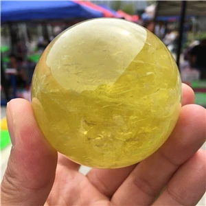 Около 6-7 см хрустальный шар цитрин Сфера излечиваюший чакры spirit gemstones образец минеральное деревянное украшение для дома база в комплекте