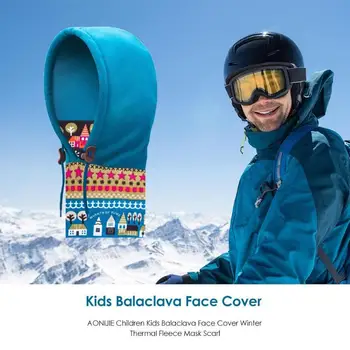 

Durable Cycling Caps Multi-function Portable Balaclava Face Cover Winter Thermal Fleece Mask Scarf Cap for Children