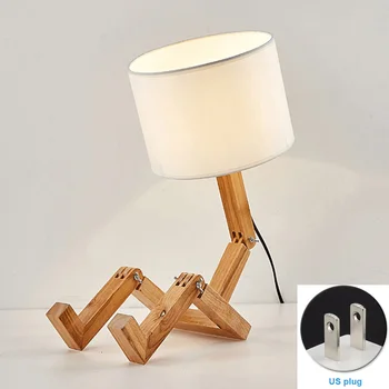 

LED Table Lamp Robot Shaped Nordic Modern Lighting Fixture For Bedroom Learning E27 Working Flexible Students Living Room