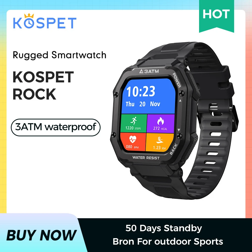 Kospet 2021 Smart Watch Rock Rugged Watch For Men Outdoor Sports Waterproof  Fitness Tracker Blood Pressure Monitor Smartwatch - Smart Watches -  AliExpress