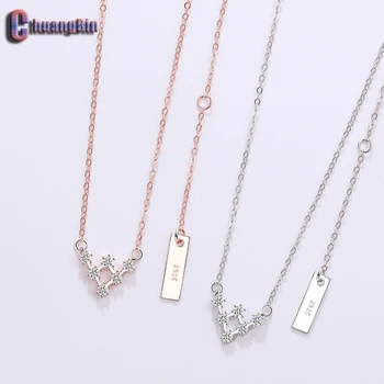 

Genuine S925 Sterling Silver Necklace Female Niche Design Jewelry Irregular Geometry Exquisite Zircon Necklace