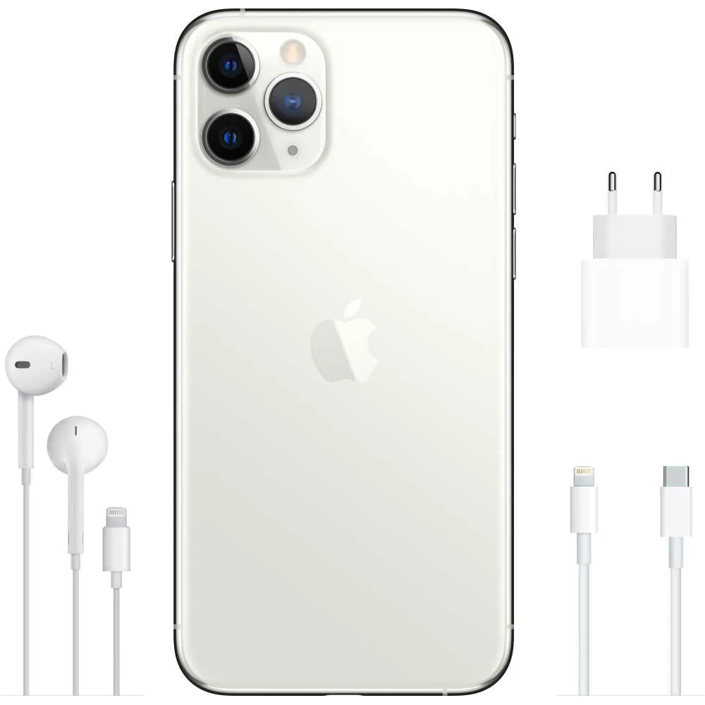 Смартфон Apple iPhone 11 Pro MWCE2RU/A 512Gb серебристый 3G 4G 1Sim 5.8" OLED 1125x2436 iOS 13 12Mpi