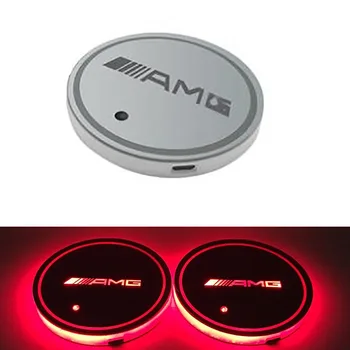 

1pcs Car USB Luminous Anti Slip Water coaster Mat Light pad for Mercedes benz AMG w204 w203 w212 w211 w124 w210 car Accessories