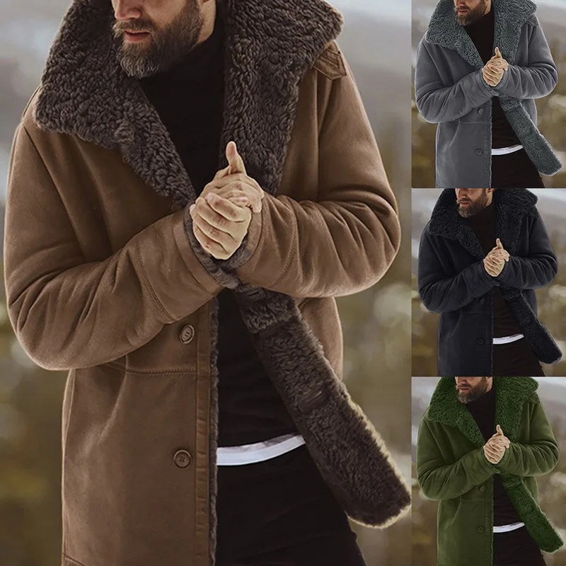 Men's Solid Coat Winter Thicken Warm Jacket Vintage Coat Outwear Windproof Chamarra Hombre Fleece Veste Homme Men Parkas Clohtes Men's Solid Coat Winter Thicken Warm Jacket Vintage Coat Outwear Windproof Chamarra Hombre Fleece Veste Homme Men Parkas Clohtes