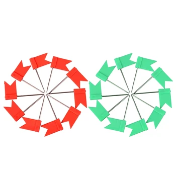 

200 Pcs Flag Shaped Map Pins Cork Notice Board Drawing Pins Push Pin , 100 Pcs Red With100 Pcs Green