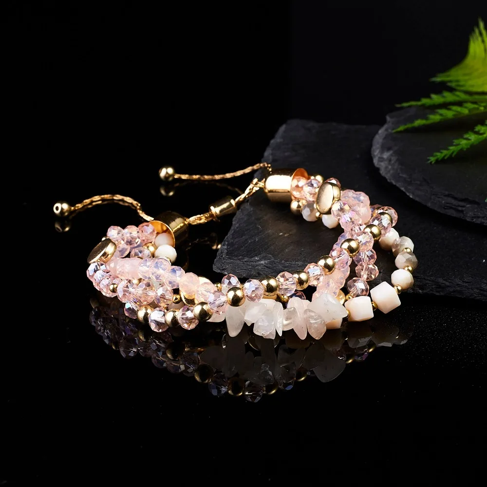 Rinhoo 1 шт винтажный многослойный браслет с цветными кристаллами для женской моды, очаровательные ювелирные изделия, подарок