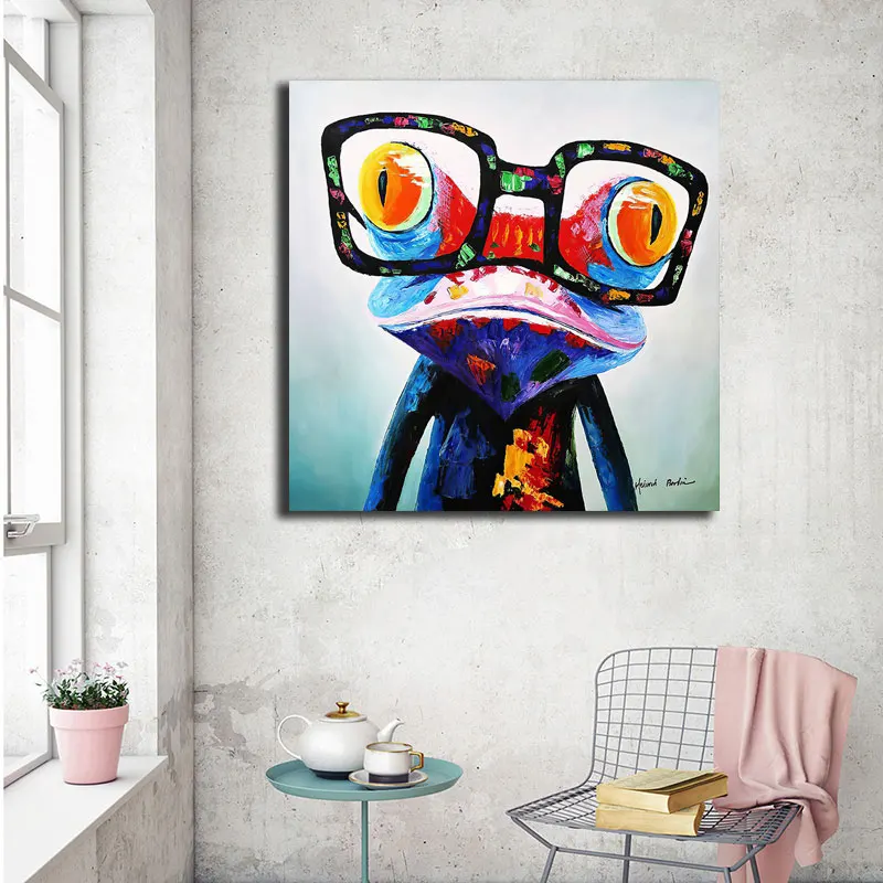 Colorful Thinking Monkey Wall Art Canvas Painting Wild Animals Pop Art Posters Frog Elephant Paintings Wall Decorative Pictures