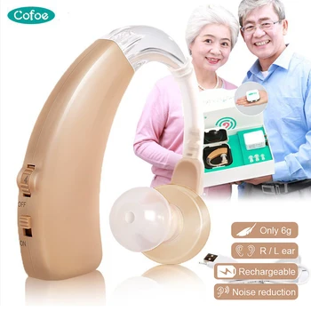 

Cofoe Ear Hearing Aids Rechargeable Hearing Aid Behind the Ear Electronic Sound Amplifier for the Moderate Hearing Loss