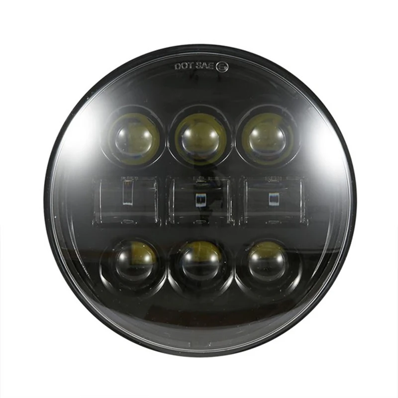 Мотоциклетный головной светильник, 5-3/4 5,75 дюймов 45 Вт светодиодный головной светильник с DRL налобным фонариком, проектор, светильник для вождения Dyna Sportster, индийский - Цвет: A-Black