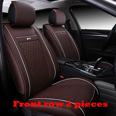 Кожаный чехол для автокресла Volkswagen polo 9n Volkswagen polo Sedan 6r touareg passat b3 Golf 7 Caddy Tiguan все модели автомобильных аксессуаров - Название цвета: coffee front row