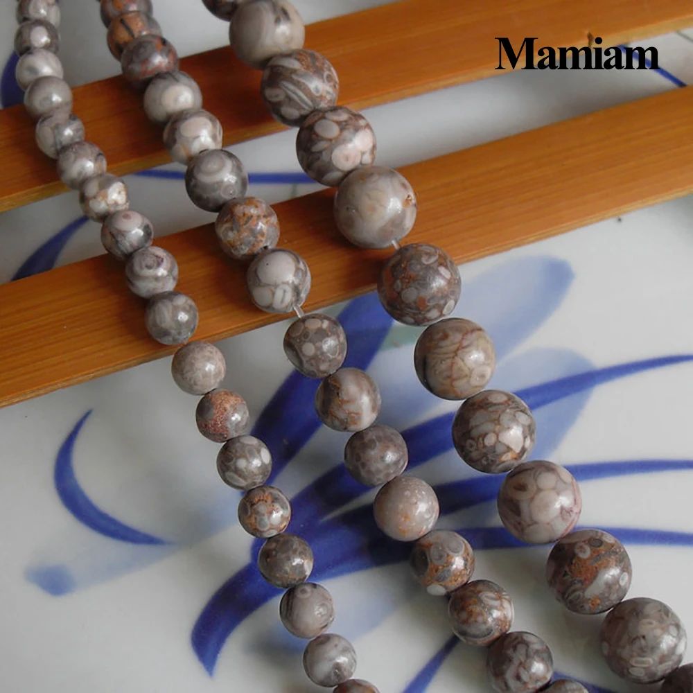 Натуральный мафанит коралловый Crianoids Jasper Beads Гладкий Круглый камень Diy браслет