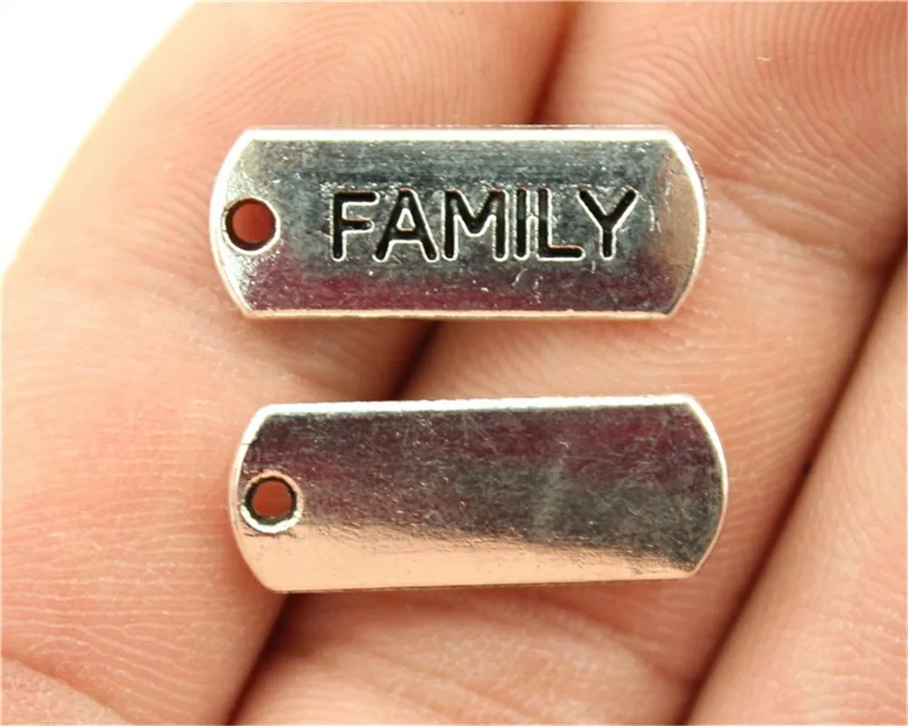 8 Pieces Metal Charms For Jewelry Making Antique Silver Trust Hope Blessed Text Tag HJ150 - Окраска металла: 21x8mm