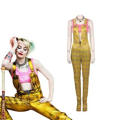 

2020 new movie Birds of Prey: And the Fantabulous Emancipation of One Harley Quinn Yellow Jumpsuits halloween costumes cosplay