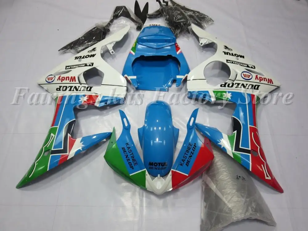 4 Gifts New ABS Motorcycle Fairing kit fit for Yamaha YZF-R6 2003 2004 2005 R6 03 04 05 Bodywork set custom Cool Blue Red | Автомобили и