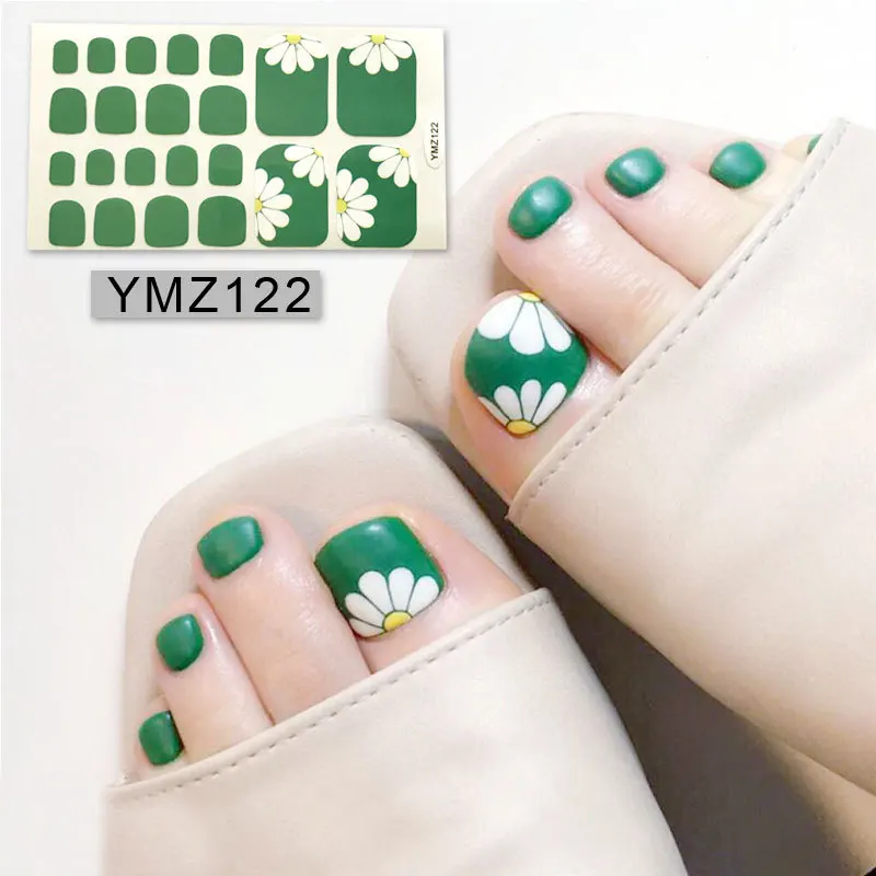 22 tips/sheet экологичные наклейки на ногти, профессиональные многоцветные накладки на ногти, наклейки s DIY, наклейки на ногти, маникюр - Цвет: YMZ122